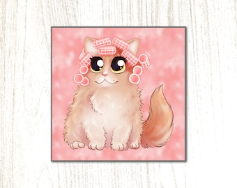 Persian Curlers Cat Art Print