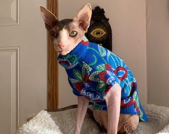 Floral Sphynx Cat Sweater