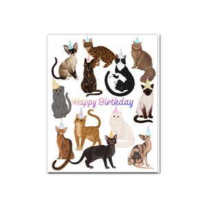Carte d'anniversaire chats BLANK