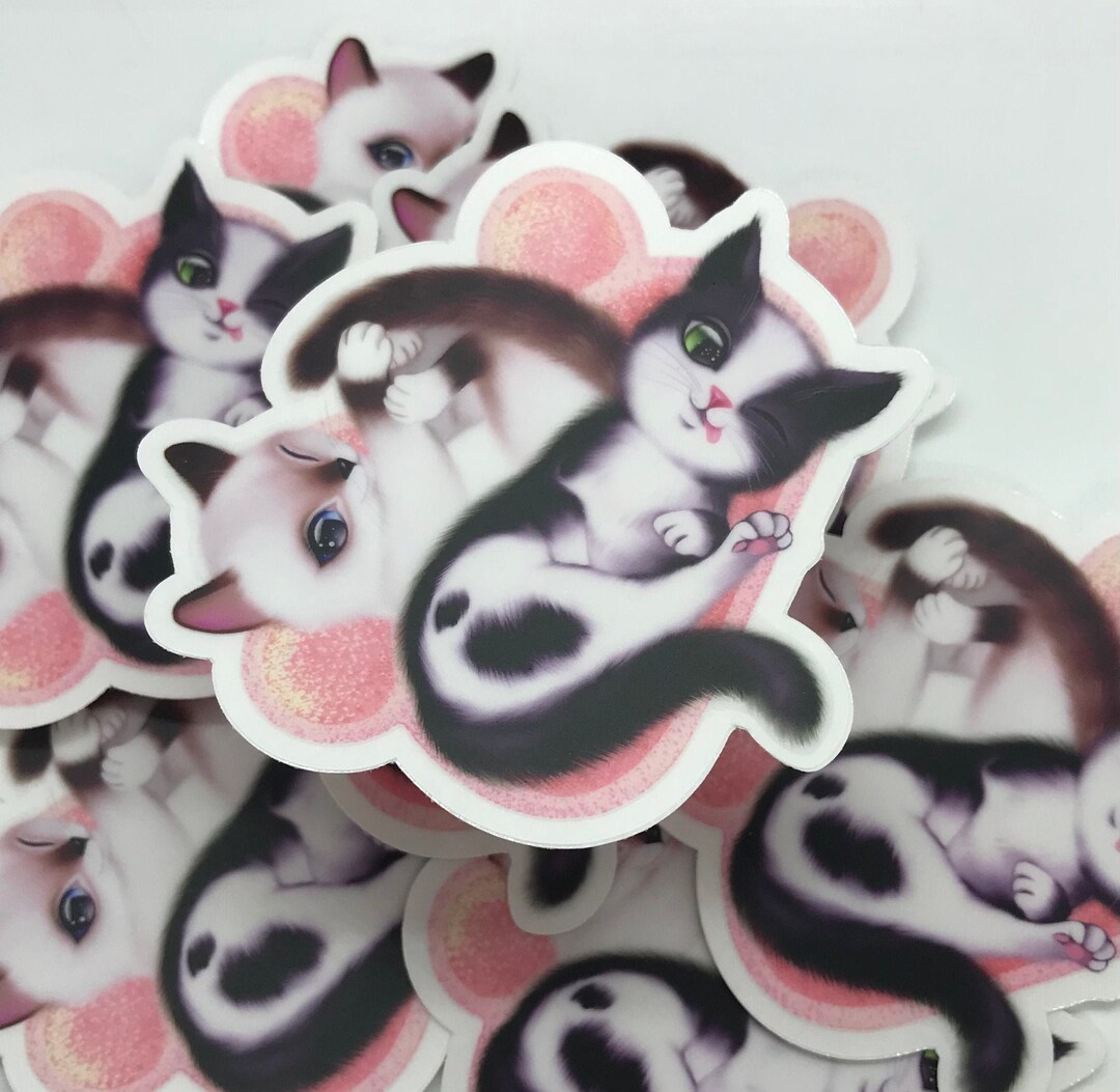 Clear Kitty Vinyl Sticker - Etsy
