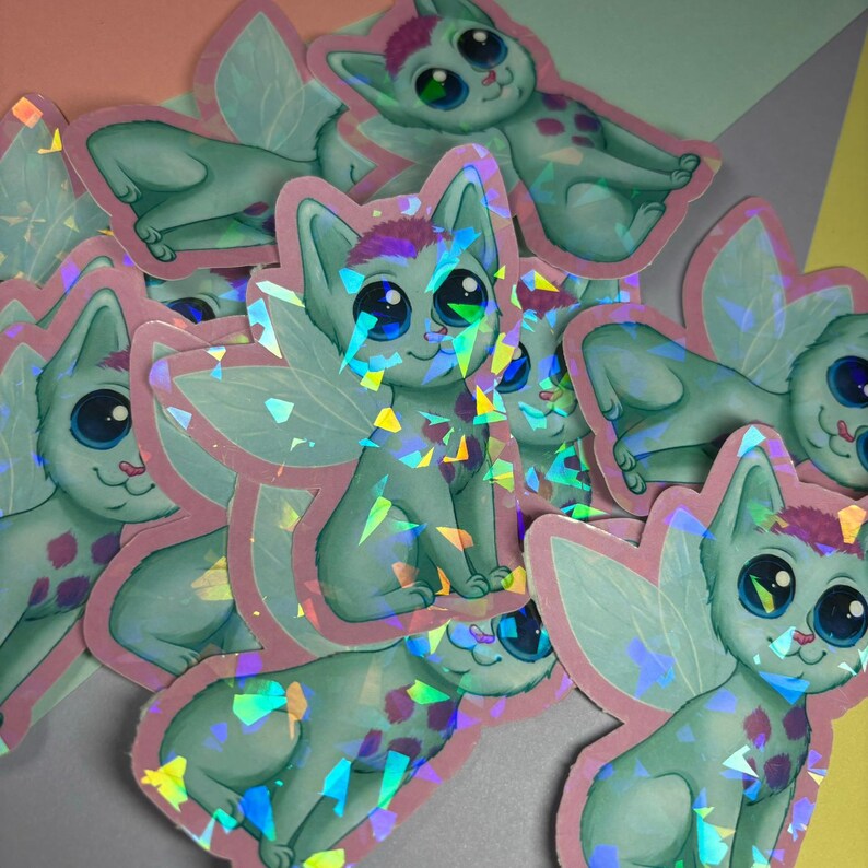 Bibblekitty Cute Holographic Sticker Fairytale Y2K Prism - Etsy