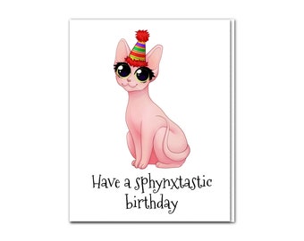 Sphynx Birthday Card BLANK