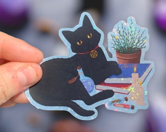 Holografiska häxkatter klistermärken