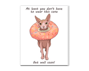 Sphynx Get Well Soon Card BLANK