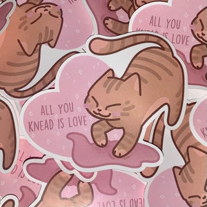 Kneading Kitty Weatherproof Sticker