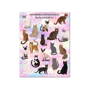 Feuille d'autocollants mats Cat Mania