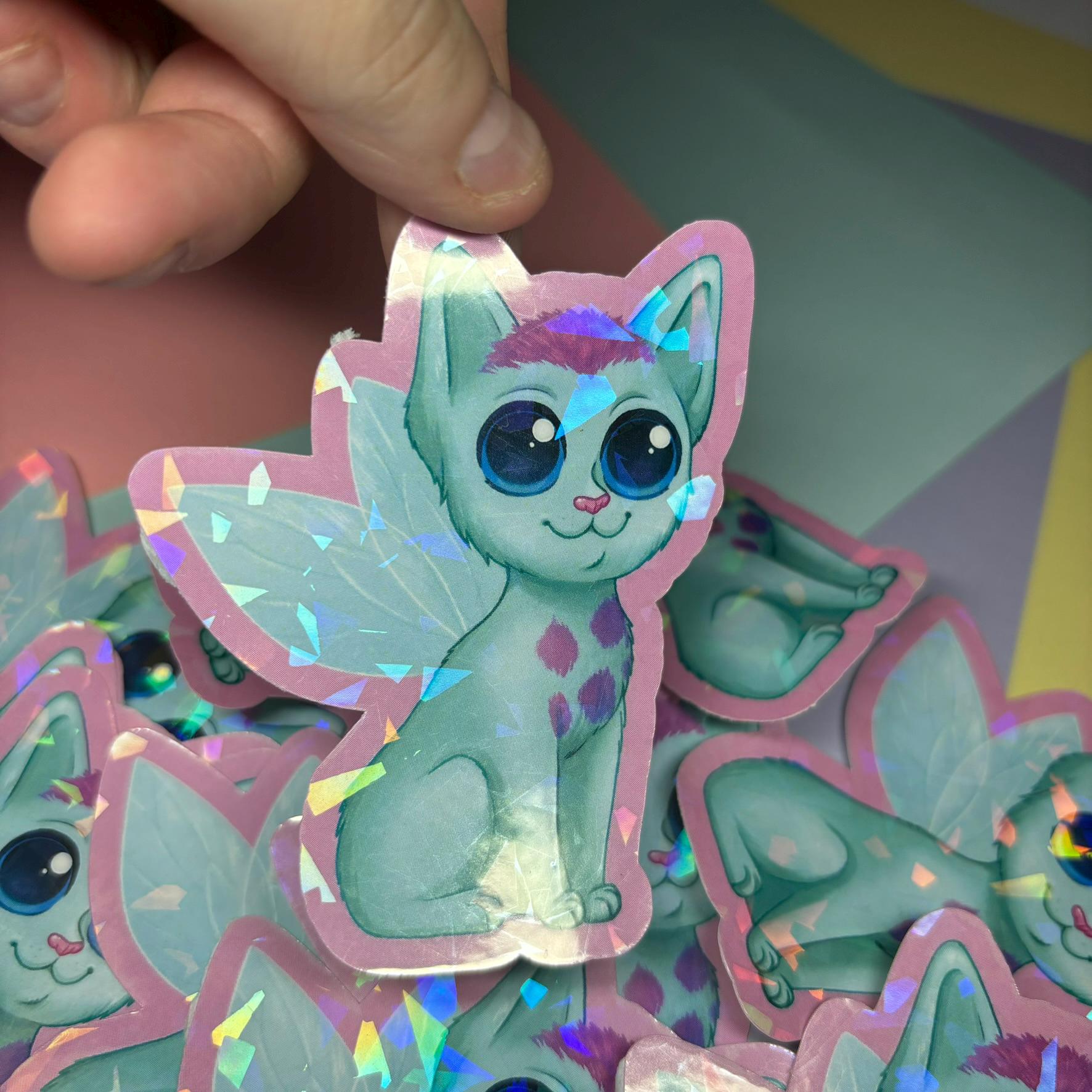 Bibblekitty Cute Holographic Sticker Fairytale Y2K Prism - Etsy
