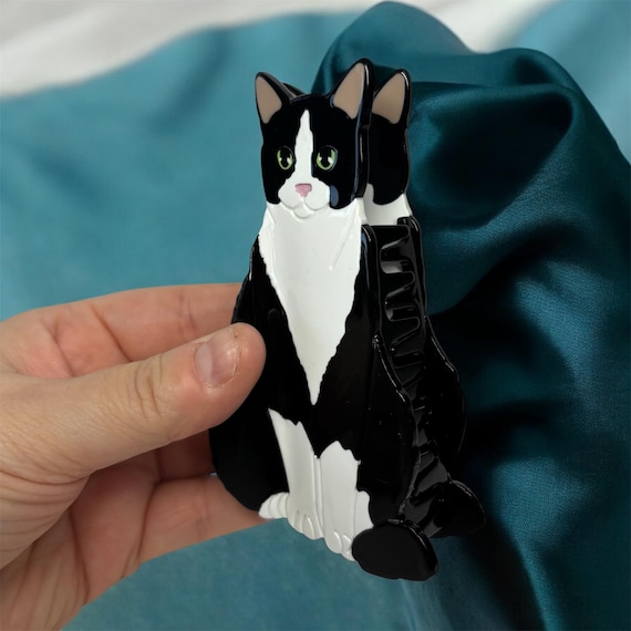 Tuxedo Cat Hair Claw Clip High Quality Cat Breed DSH