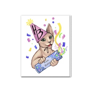 Carte d'anniversaire Sphynx VIERGE