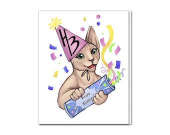 Sphynx Birthday Card BLANK