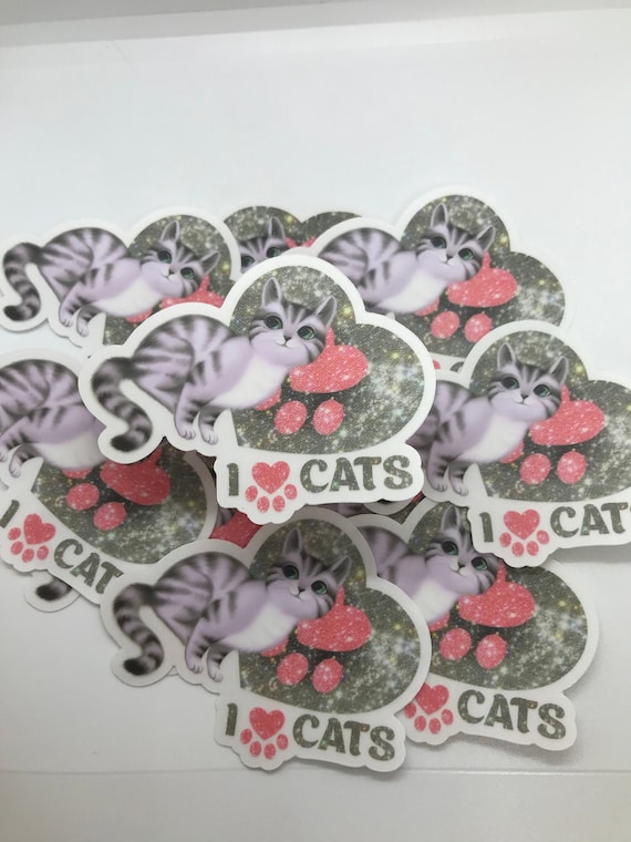 かわいい猫好きのためのビニールステッカー - Etsy 日本