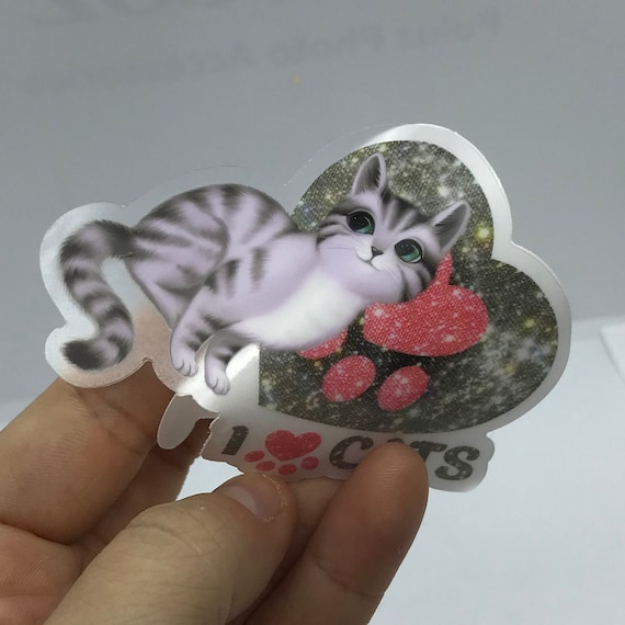かわいい猫好きのためのビニールステッカー - Etsy 日本