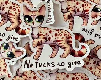 No F*cks Bengal Weatherproof Sticker