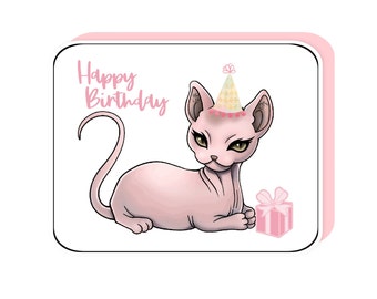 Sphynx Birthday Card BLANK