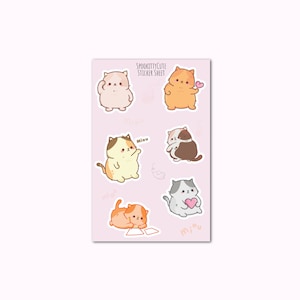 Chibi Cute Kawaii Kitties Sticker Sheet