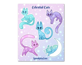 Celestial Cats Sticker Sheet