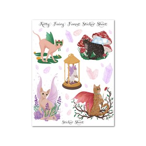 Foglio adesivo opaco Kitty Fairy Forest