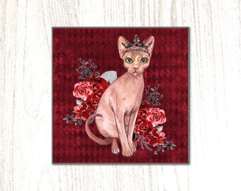 Sphynx Cat Pumpkin Art Print