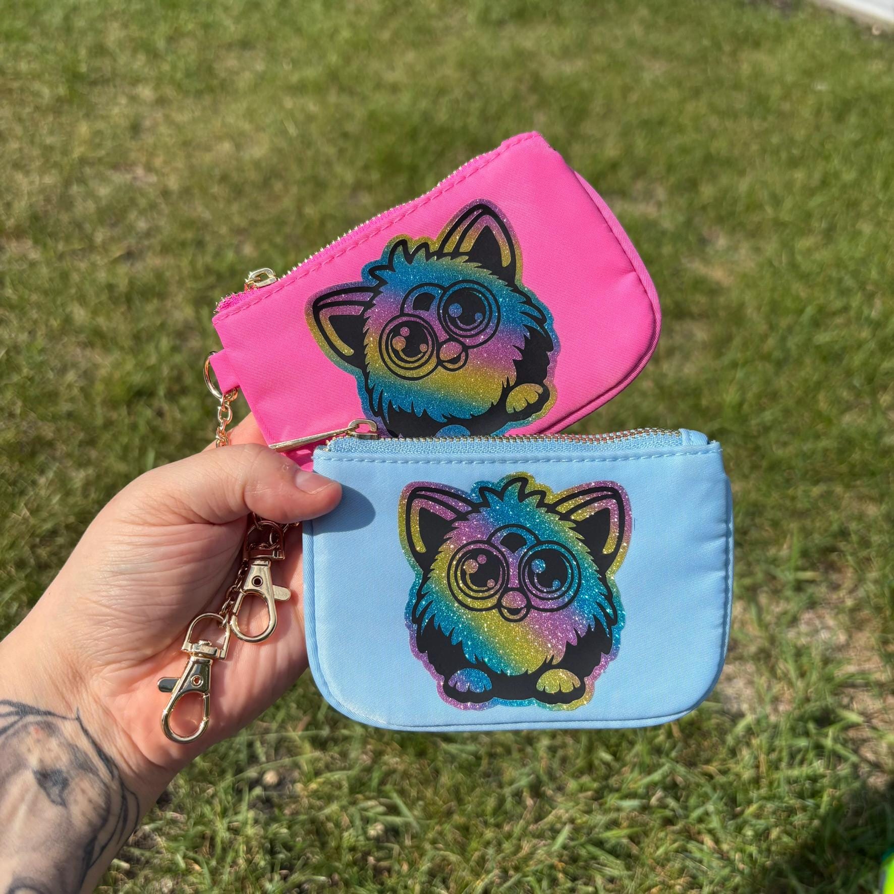 Furbkitty Kawaii Rainbow Wristlet Pouch Coin Purse Gold Zipper - Etsy