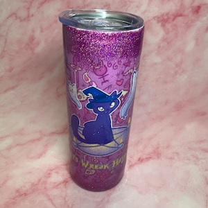 Witch Vibes Glitter Resin Skinny Tumbler