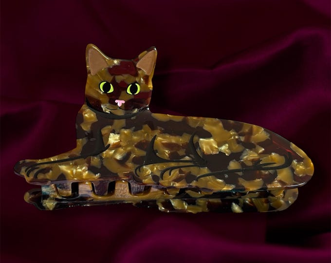 Cat Tortie Hair Claw Clip High Quality