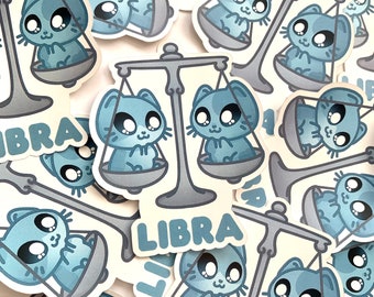 Libra Kitty Weatherproof Sticker