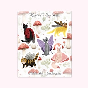 Foglio adesivo opaco Magical Kitty Insetti