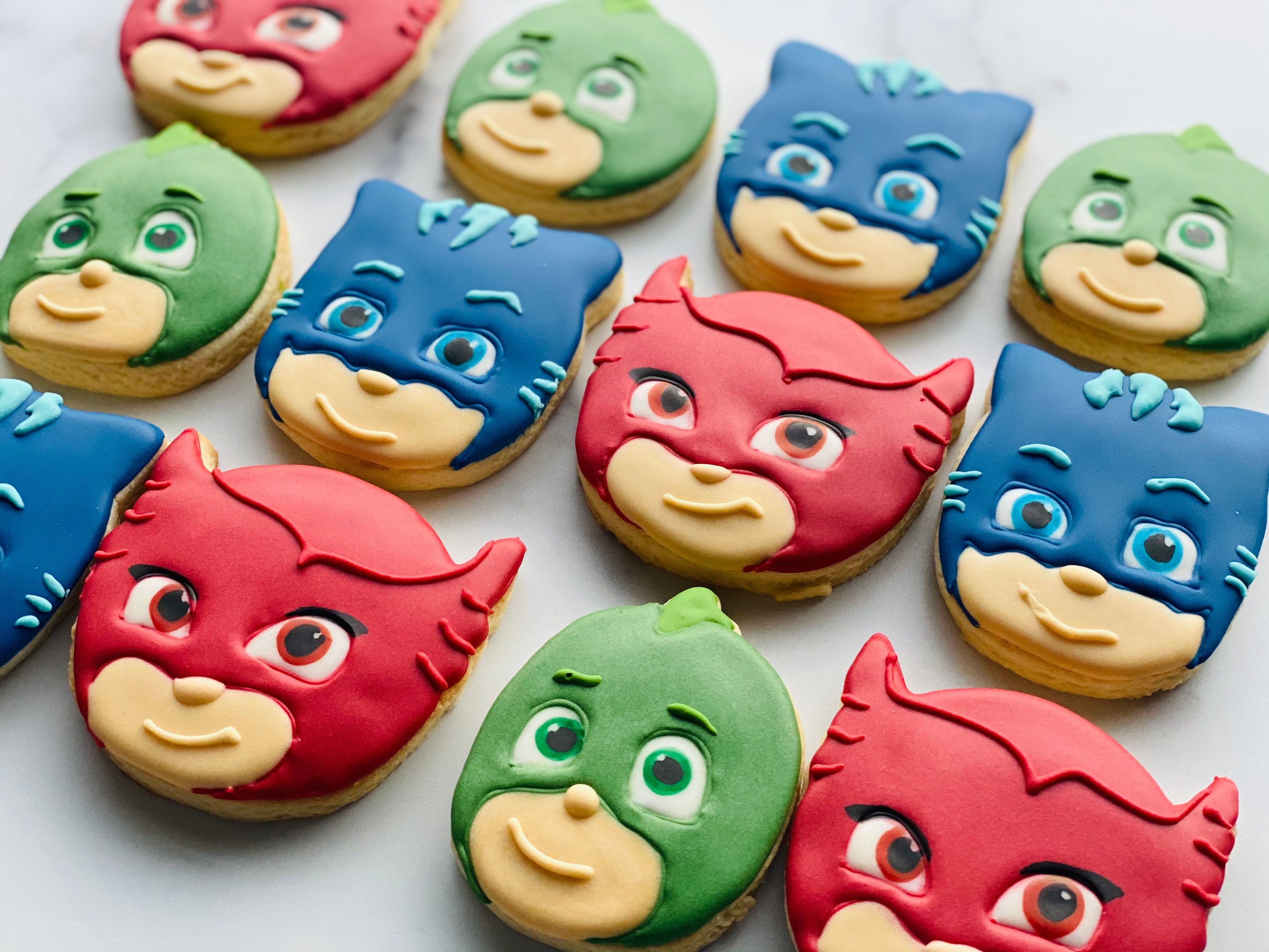 Pj Masks Personalized Sugar Cookies Pj Masks Custom Made Etsy
