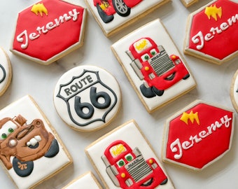 Cars Baby Shower Cookies | Cars 2 Cookies | Cars Movie Custom Order Cookies | Lighting McQueen Cookies