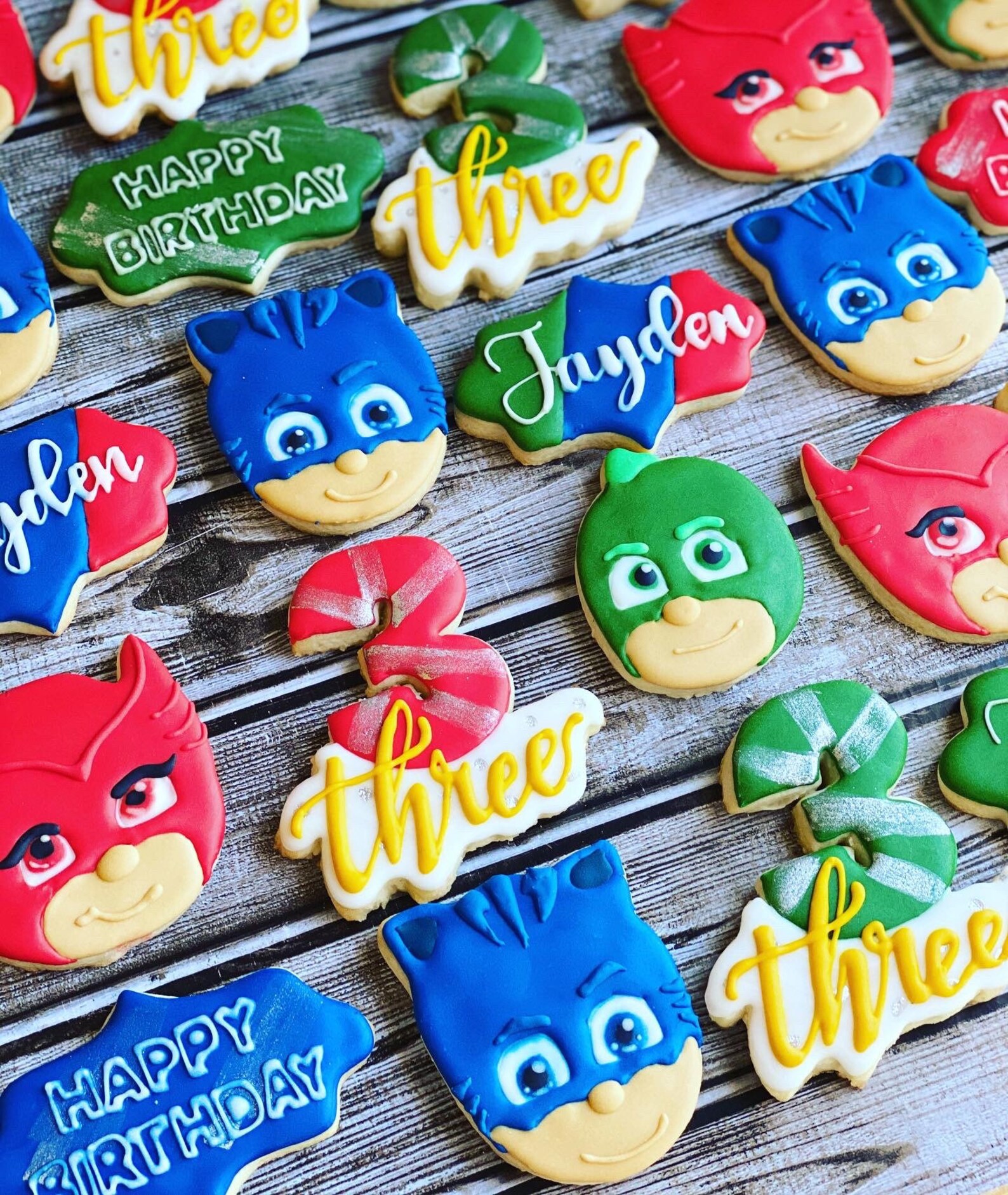 Pj Masks Personalized Sugar Cookies Pj Masks Custom Made Etsy