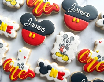 Mickey Mouse Personalized Sugar Cookies | Mickey Mouse Birthday Cookies | Mickey Mouse Custom Order Cookies