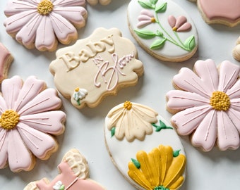 Baby in Bloom Cookies | Wildflower Sugar Cookies| Floral Custom Cookies | Baby Sprinkle Sugar Cookies