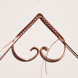 Wire Wrap Tutorial, Wire Wrap Jewelry, Heart Pendant Tutorial, Copper Wire Tutorial for Beginners image 3