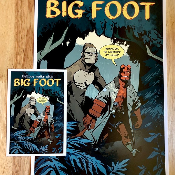 Big Foot | Hellboy | Comic Cover | Mystery Book | Art Print | Fan Art