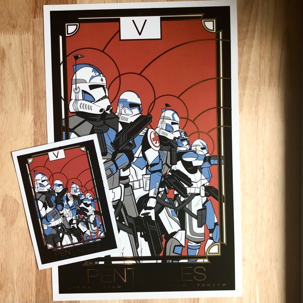 The 501st | Pentacles |  Print | Tarot | Gold Foil | Star Wars