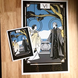 Anakin Skywalker | Padme Amidala | The Lovers | Tarot | Star Wars | Print | Gold Foil