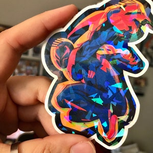 Spider-Man 2099 | Miguel O’Hara | Sticker | Holographic | Fan art | Spider-Man | Across the Spiderverse
