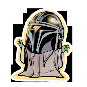 Helmet Grogu: Vinyl Sticker