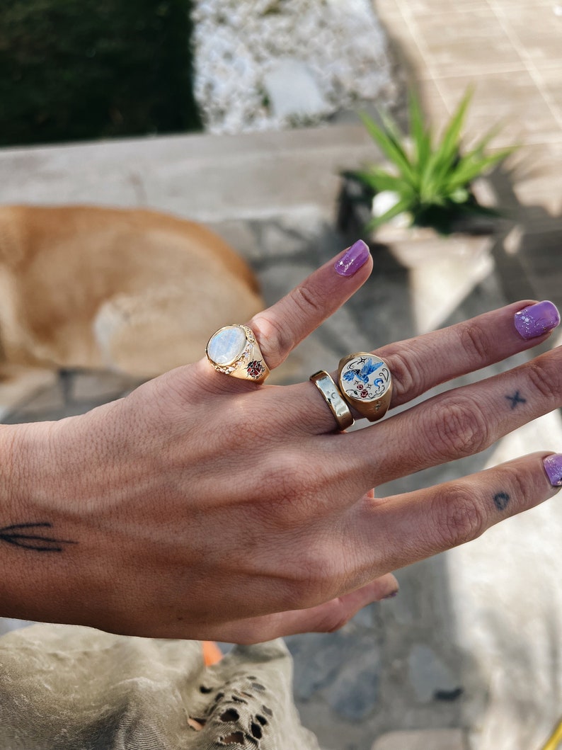 The Nightingale and The Rose Illustration engrave on sterling silver ring, special work Of Linerworks , Linerworks Fairy Tale Collection image 7