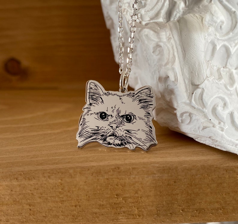 Custom Pet Portrait Necklace Etsy