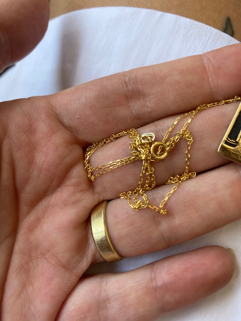 Gold Tarot Necklace 14k Solid Gold the High Priestess Tarot Etsy