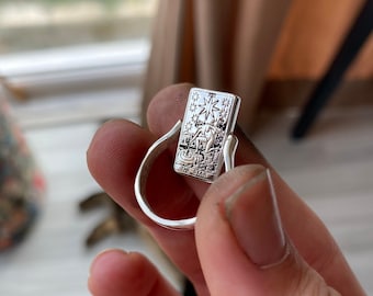 Double Sided Tarot Card Ring: 925 Sterling Silver, The Sun & The Star