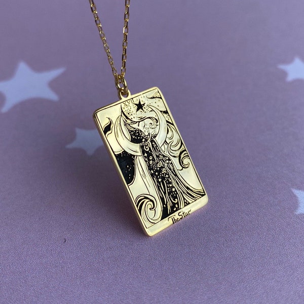 The Star Tarot Card Necklace: 925 Sterling Silver Linerworks Design