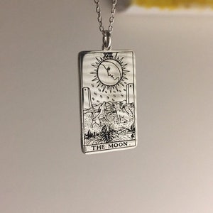 Mond-Tarot-Karten-Silber-Halskette