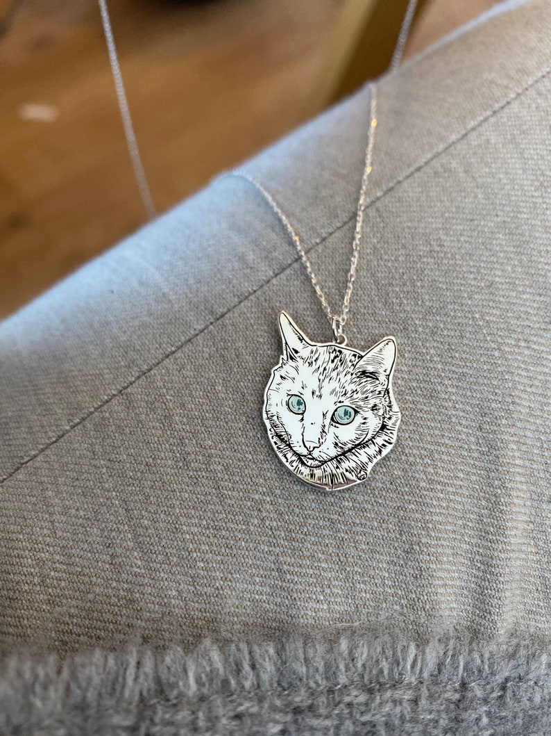 Custom Pet Portrait Necklace Etsy