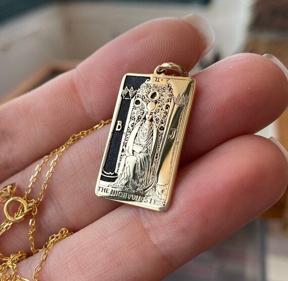Gold Tarot Necklace 14k Solid Gold the 