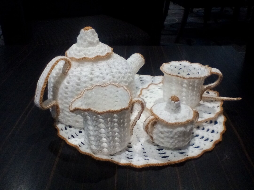 Tea Set Crochet Pattern With Teapot Etsy