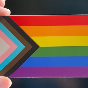 Progressive Pride Flag Sticker, LGBTQ+ Flag, Pride Flag