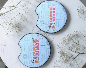 Dunkie Junkie Car Coasters | 2.75" | Cup Holder Inserts | Forever Young Designs