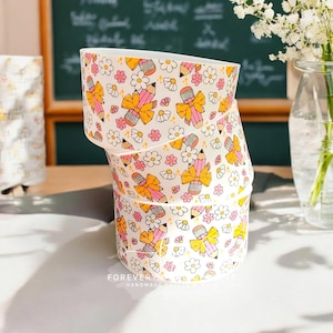 Coquette Pencil Tumbler Boot | Cute Teacher Gift | Floral School Tumbler Cover | Back to School Aesthetic | Stationery Accessory